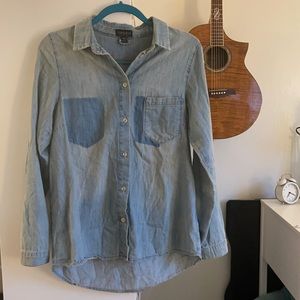 Top shop denim button up shirt